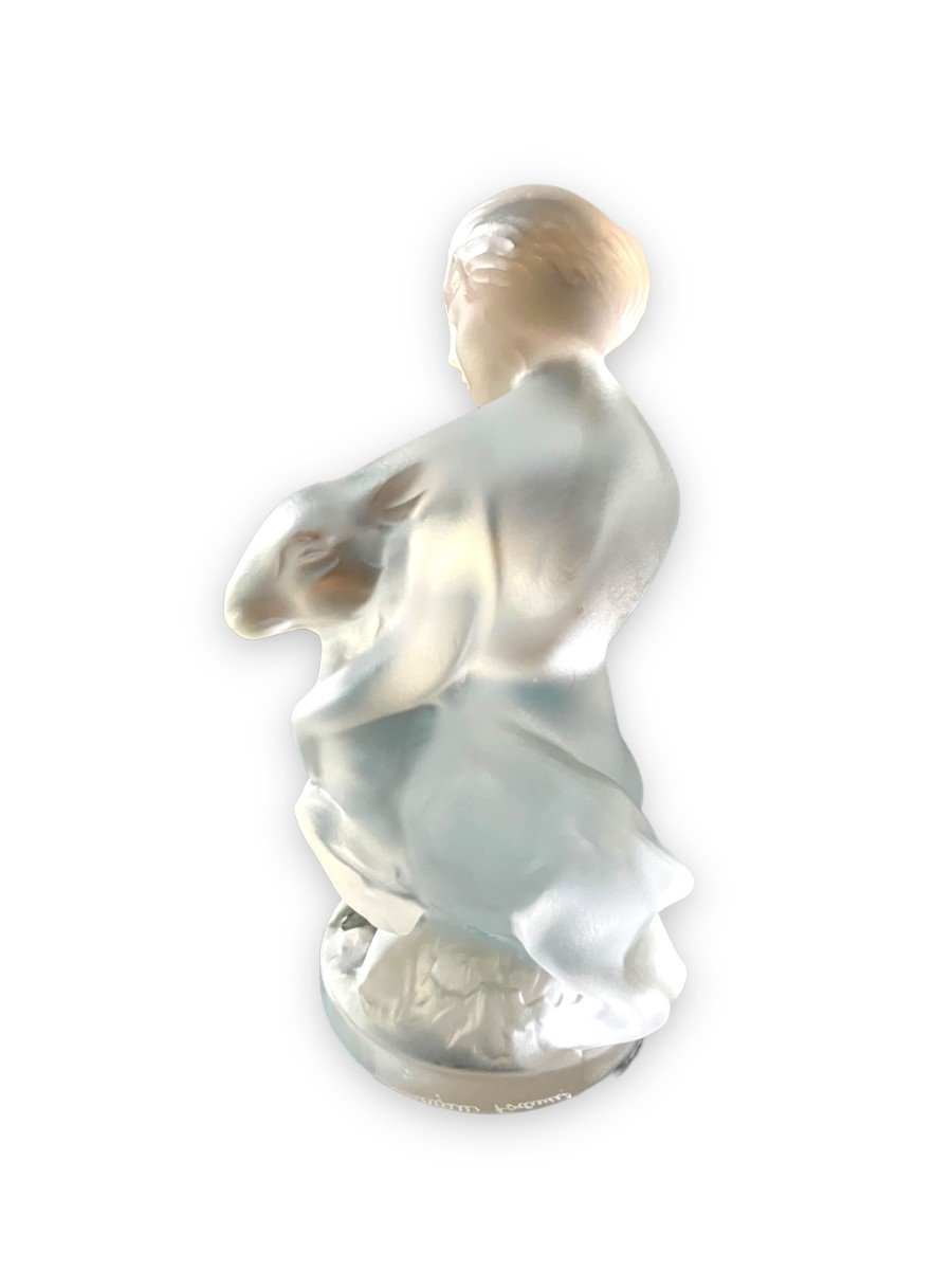 LALIQUE  Sujet en Cristal "Femme à la chèvre"-photo-1