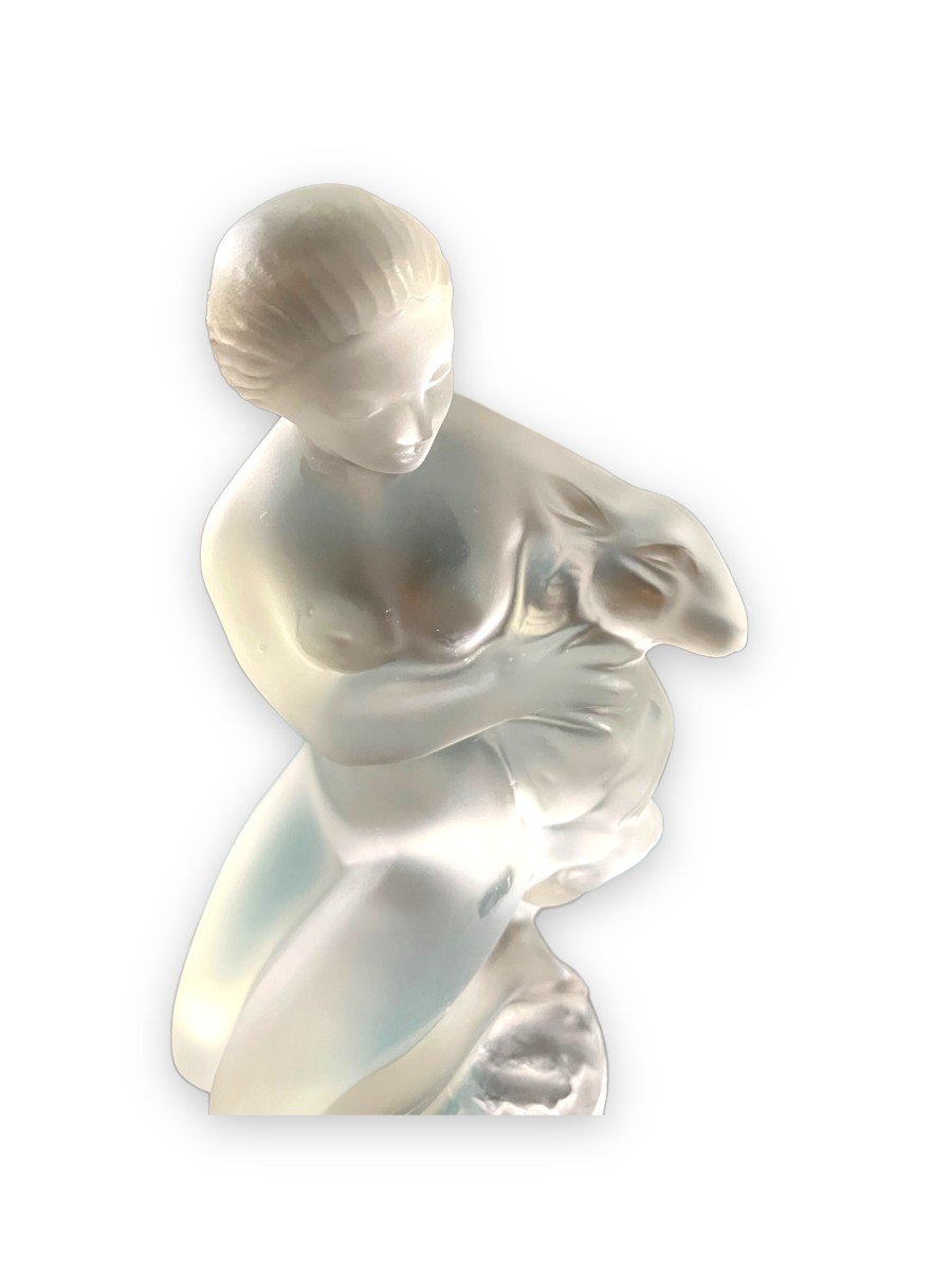 Lalique Crystal Subject "woman With Goat"-photo-5