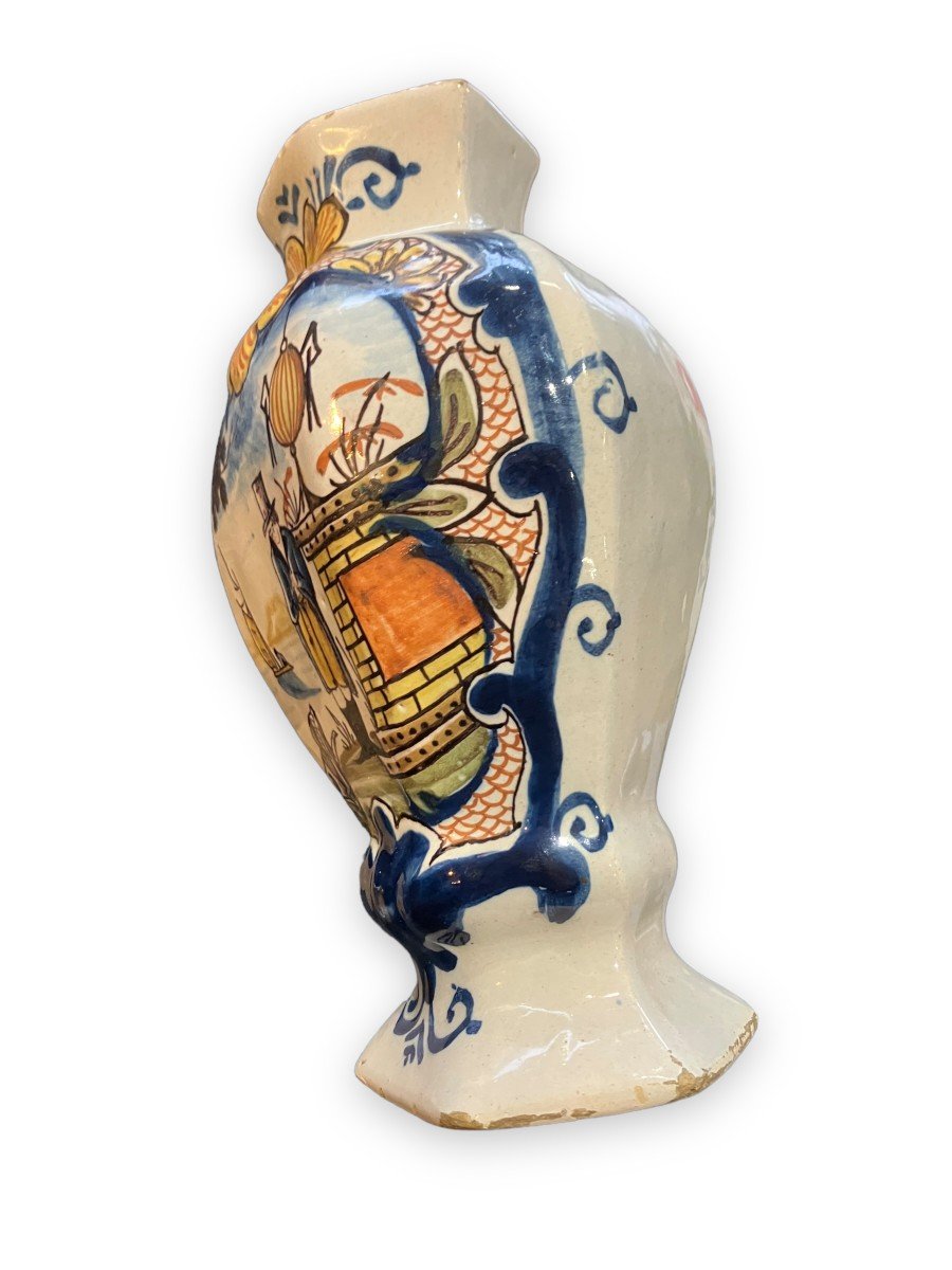 Earthenware Vase Decor Of Dutch Inspiration-photo-3