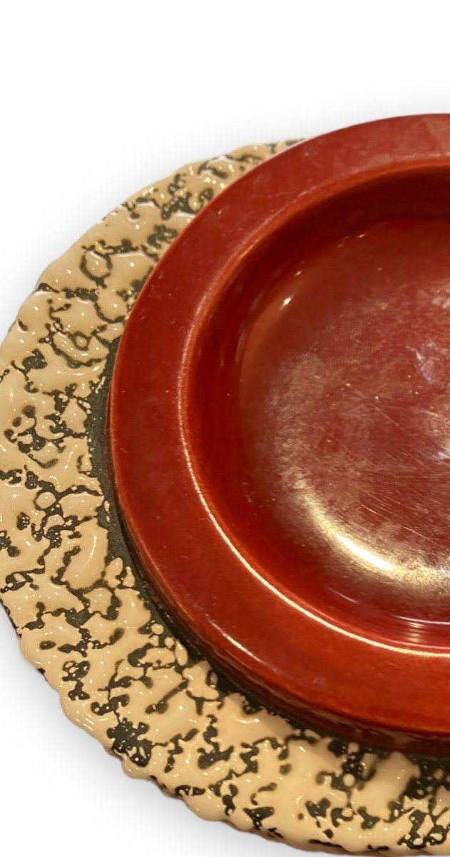 Paul Millet For Sèvres Ashtray In Red Earthenware-photo-1