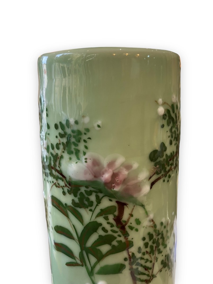 Vase Rouleau En Porcelaine Celadon Asiatique Circa 192 0-photo-4