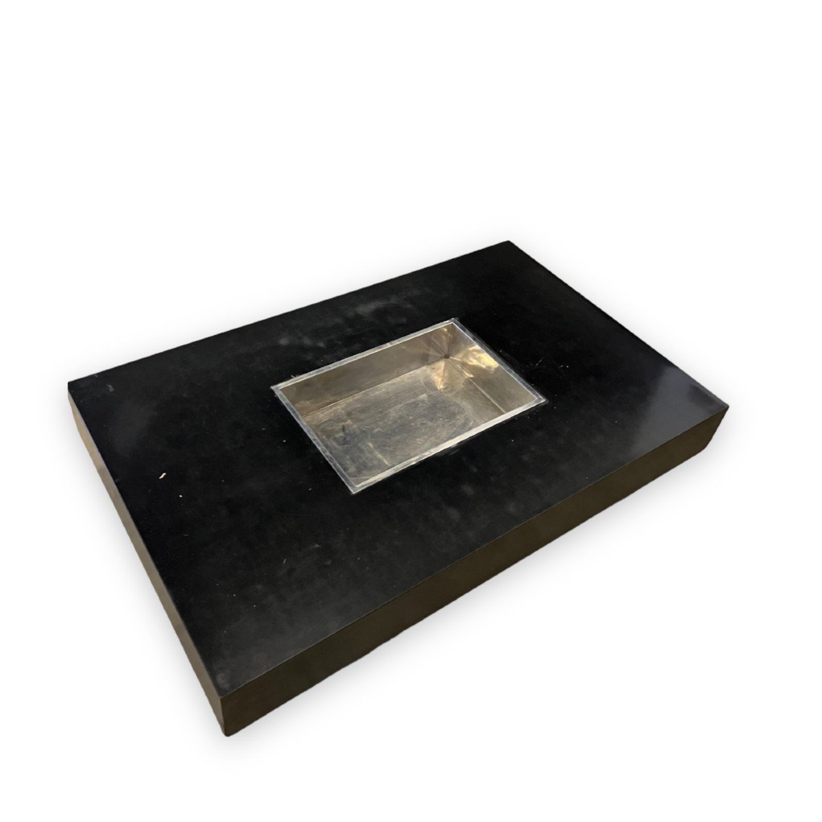 Willy Rizzo Table Basse En Bois Mélaminé Noir Et Métal