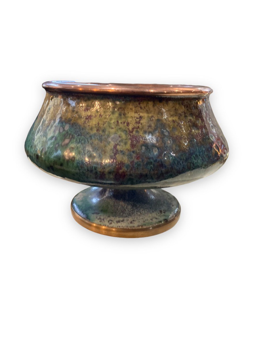 Coupe En Terre Cuite émaillée Par Pierre-Adrien Delpayrat -photo-2