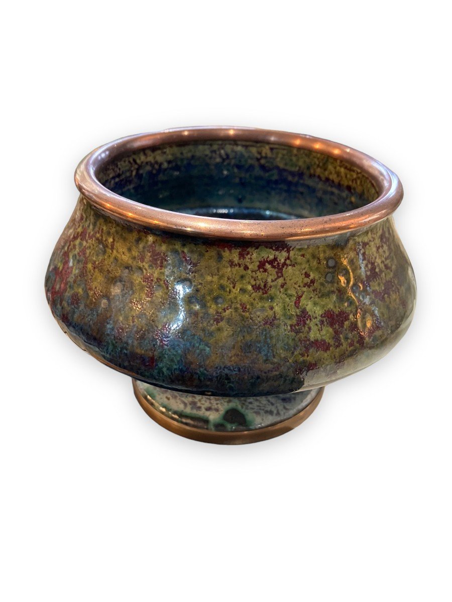 Coupe En Terre Cuite émaillée Par Pierre-Adrien Delpayrat -photo-3