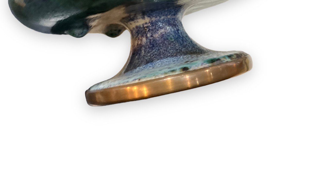 Coupe En Terre Cuite émaillée Par Pierre-Adrien Delpayrat -photo-2