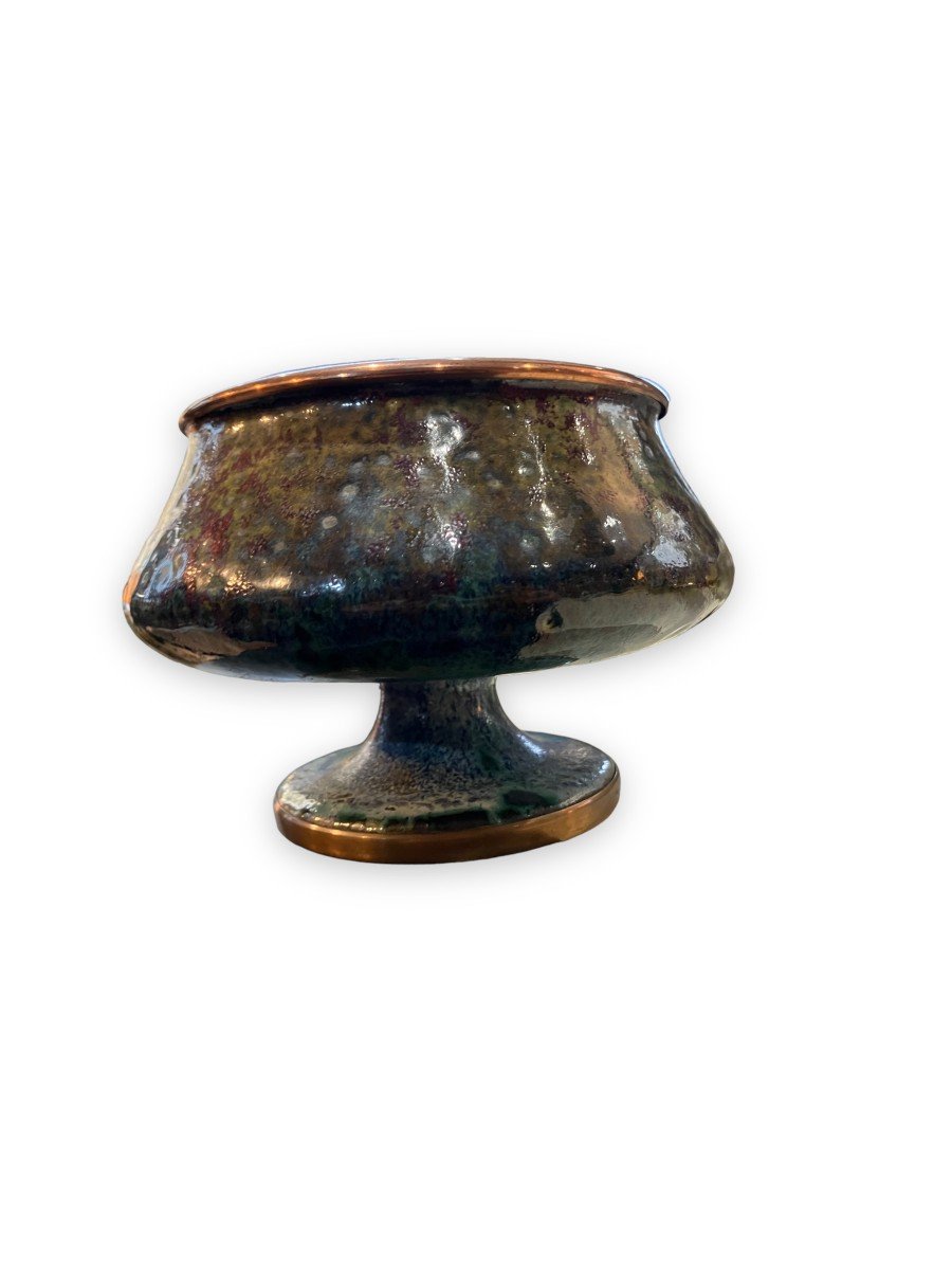 Coupe En Terre Cuite émaillée Par Pierre-Adrien Delpayrat -photo-3