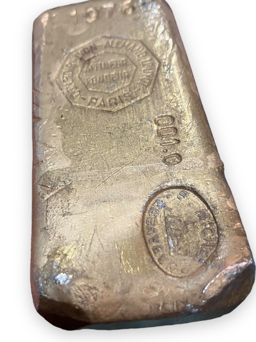 Dummy Ingot In Golden Lead Paperweight-photo-4