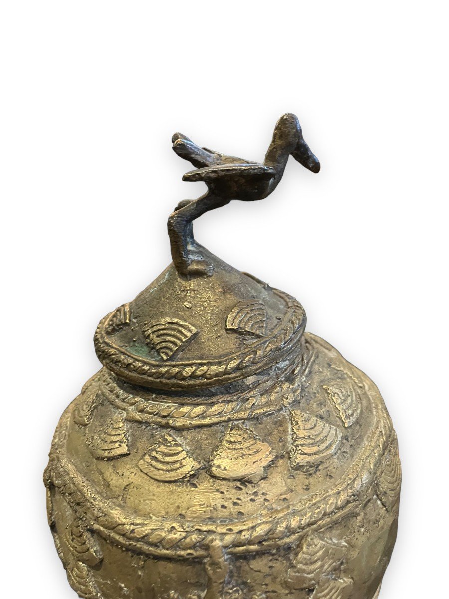 Important Pot à Onguents En Bronze Dogon Mali-photo-6