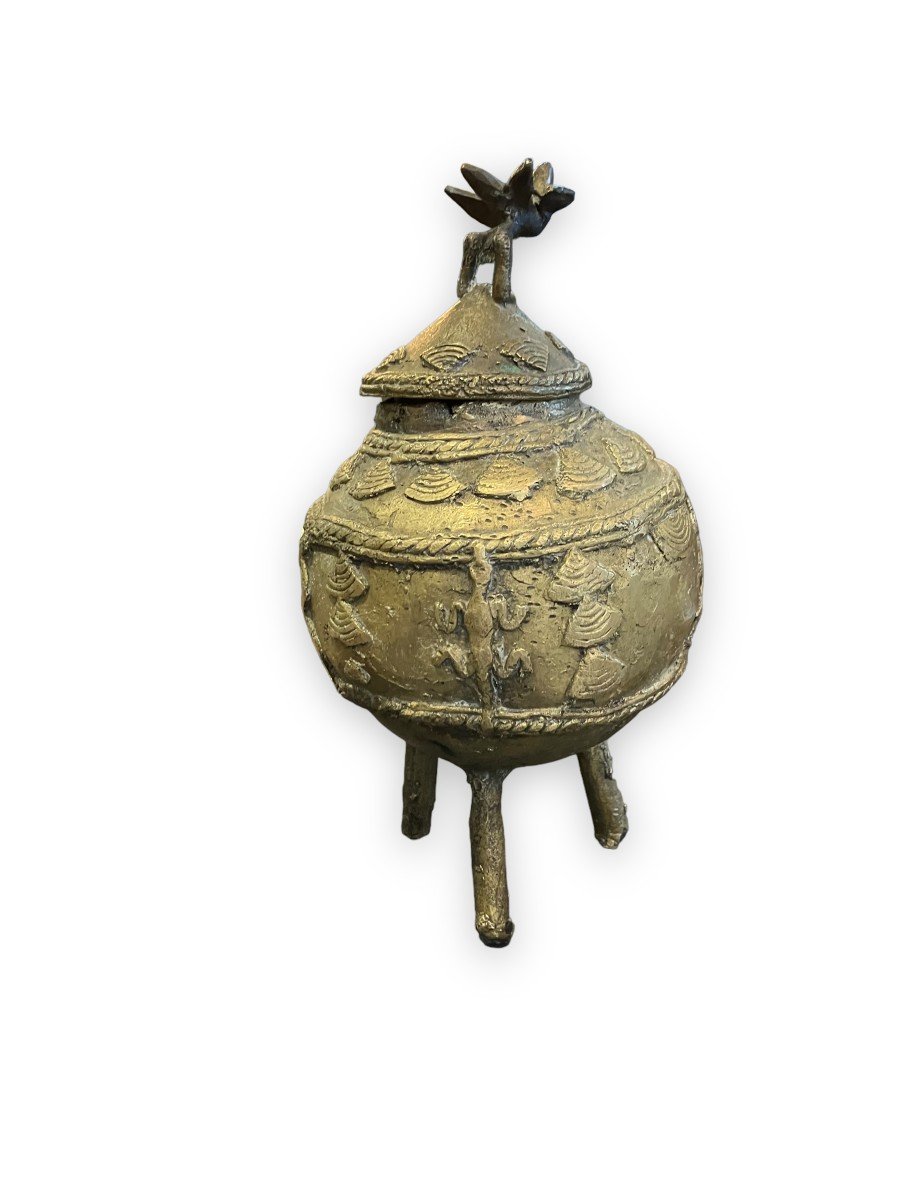 Important Dogon Bronze Ointment Pot Mali-photo-7