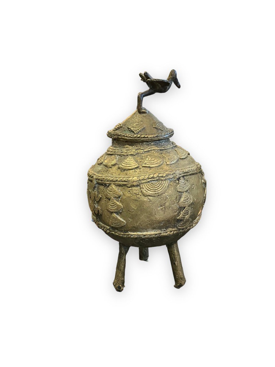 Important Dogon Bronze Ointment Pot Mali-photo-8