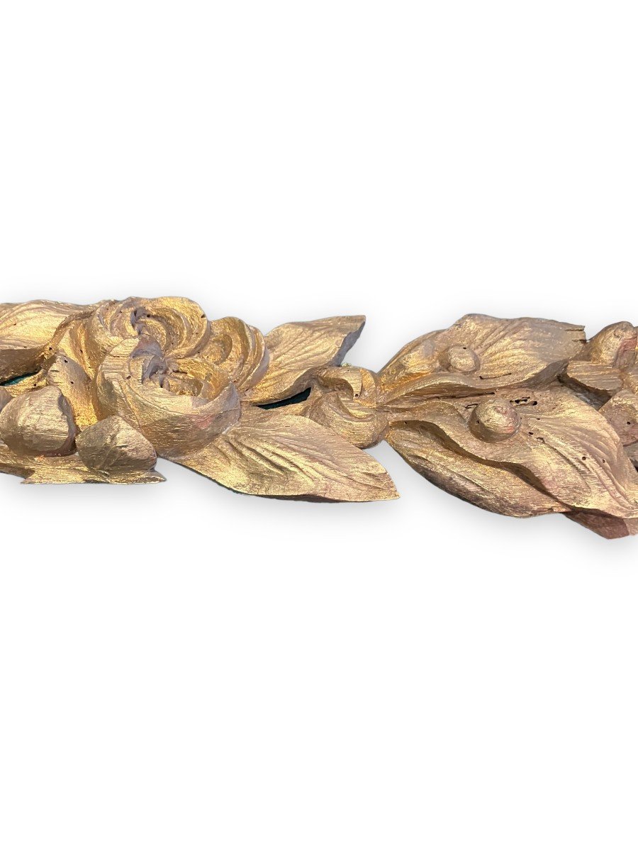 Decorative Golden Wood Flower Garland-photo-2