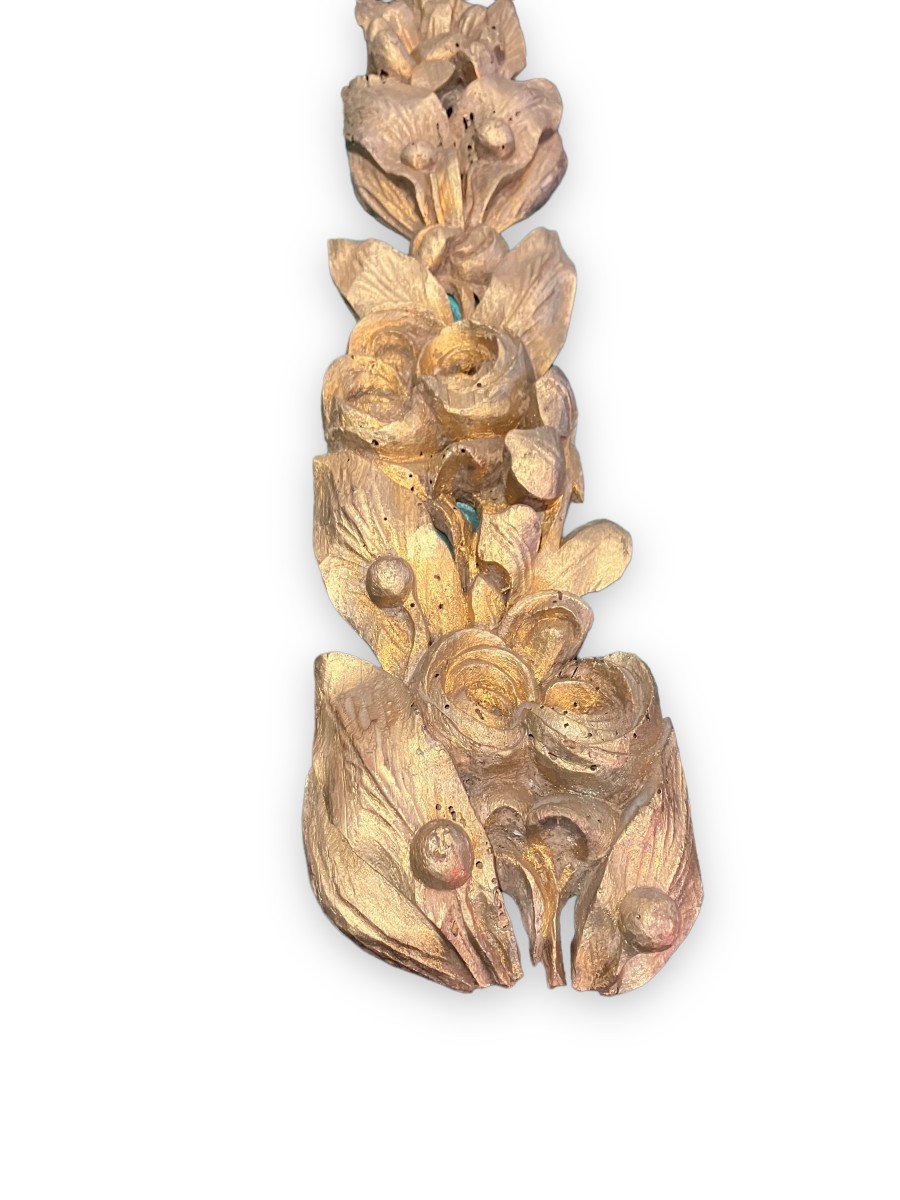 Decorative Golden Wood Flower Garland-photo-3