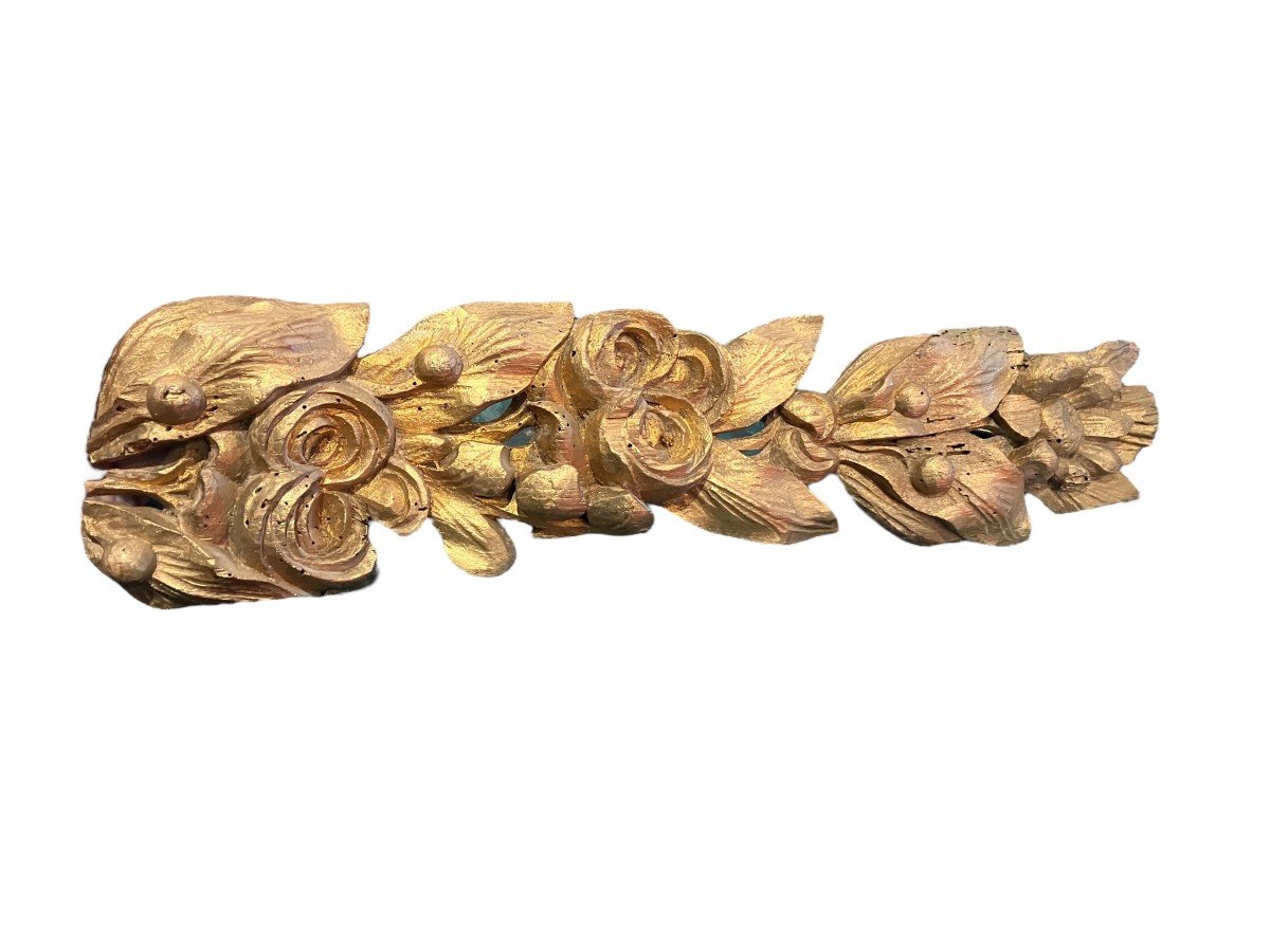 Decorative Golden Wood Flower Garland-photo-6