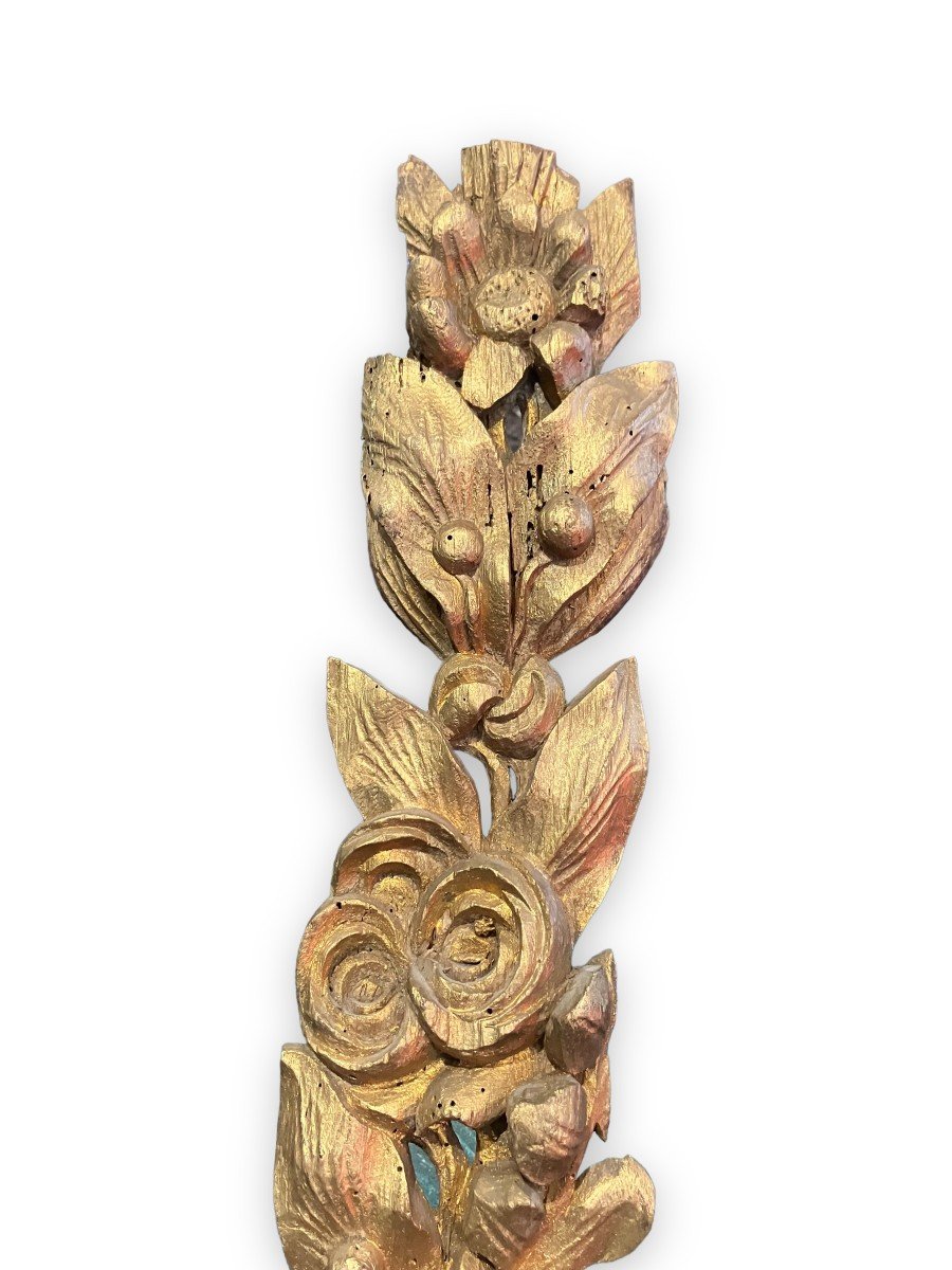 Decorative Golden Wood Flower Garland-photo-7