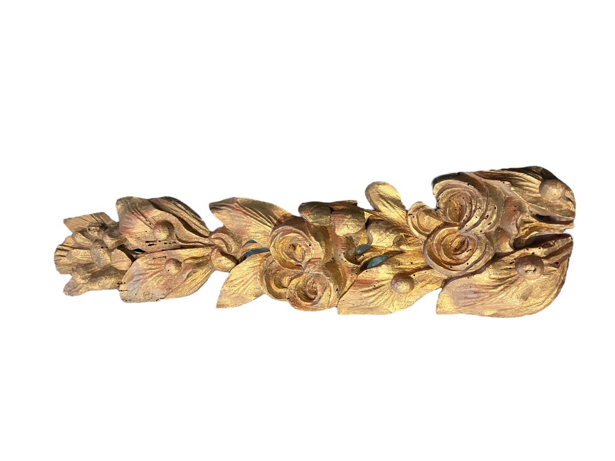 Decorative Golden Wood Flower Garland