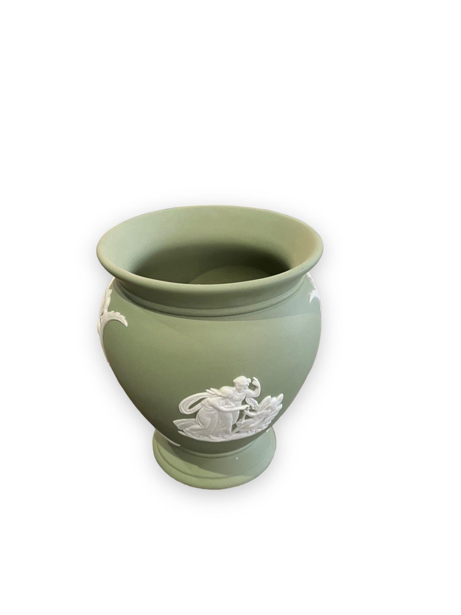 Wedgwood Vase Jaspe Vert Modèle à l'Antique-photo-3