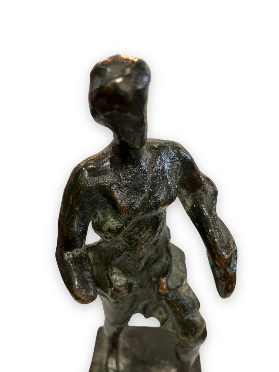 Petit Bronze Patine Brune Personnage -photo-3