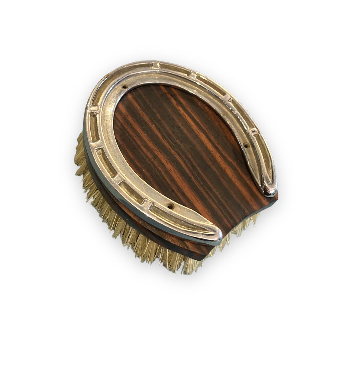 Hermes Brosse Pour Cheval En Bois De Macassar Et Métal Argenté