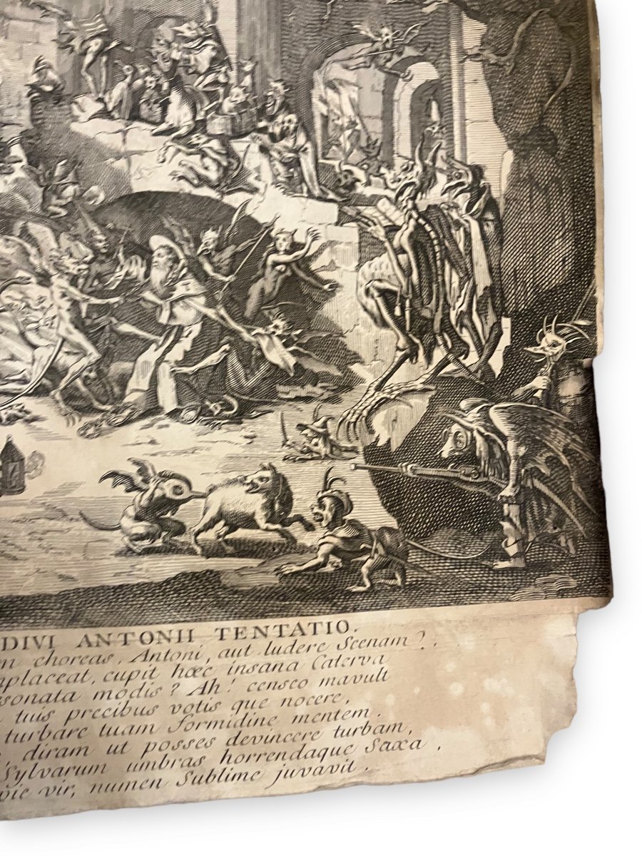 Jacques Callot « la Tentation De Saint Antoine » Gravure XVIIeme-photo-8