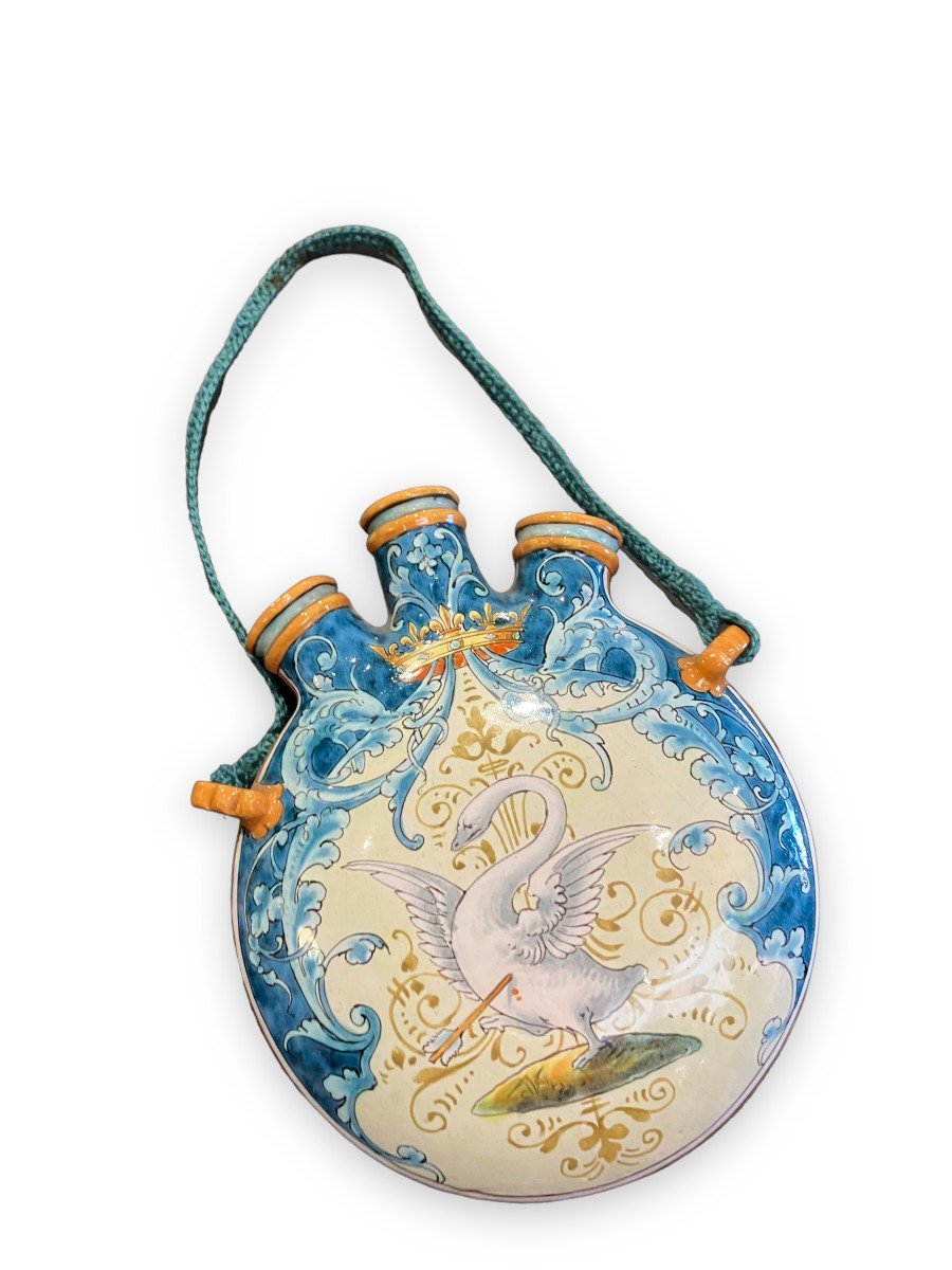 Earthenware Wall Gourd By Ulysse Blois For Balon Establishments Model Au Cygne-photo-3