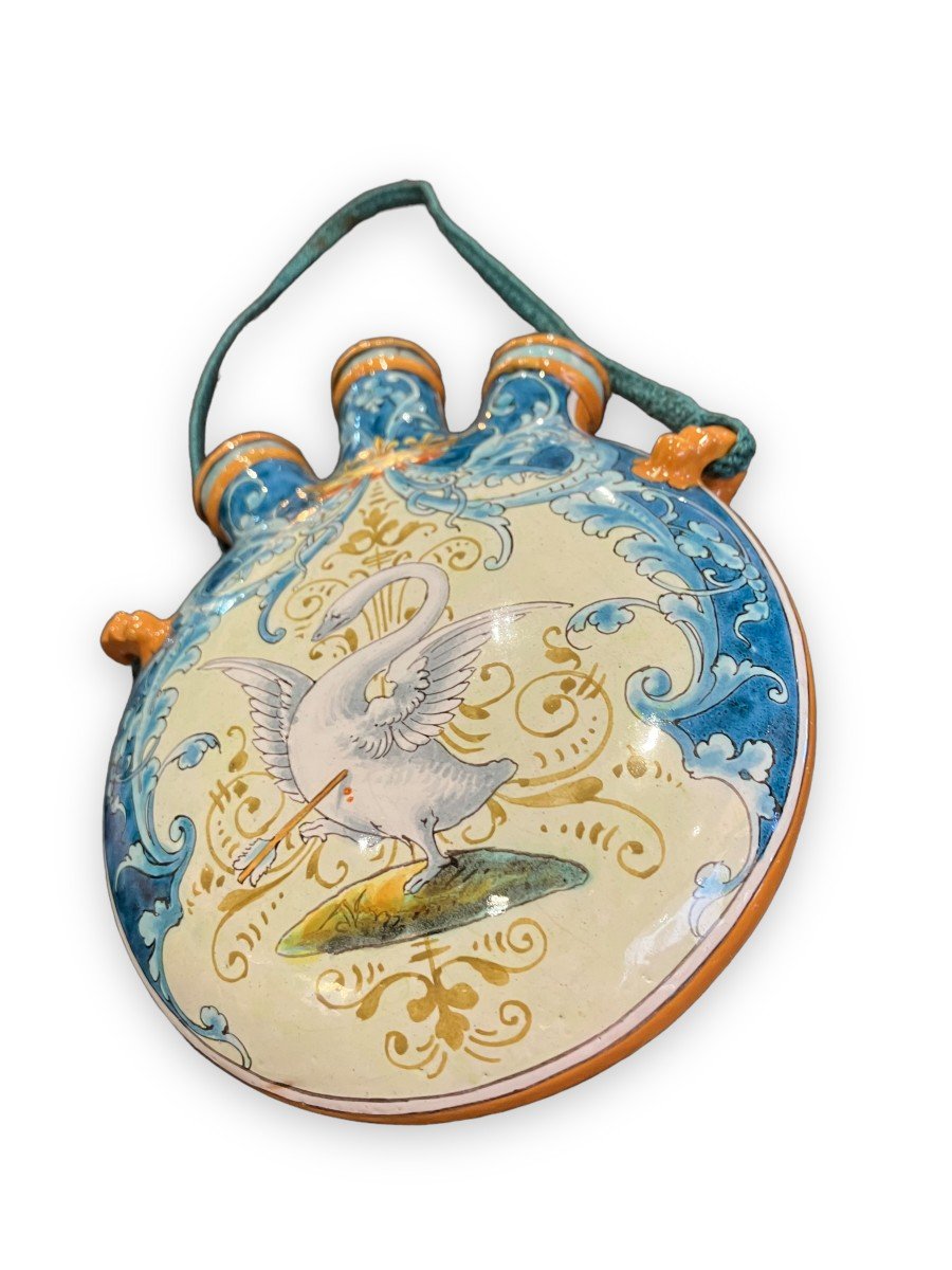 Earthenware Wall Gourd By Ulysse Blois For Balon Establishments Model Au Cygne-photo-2