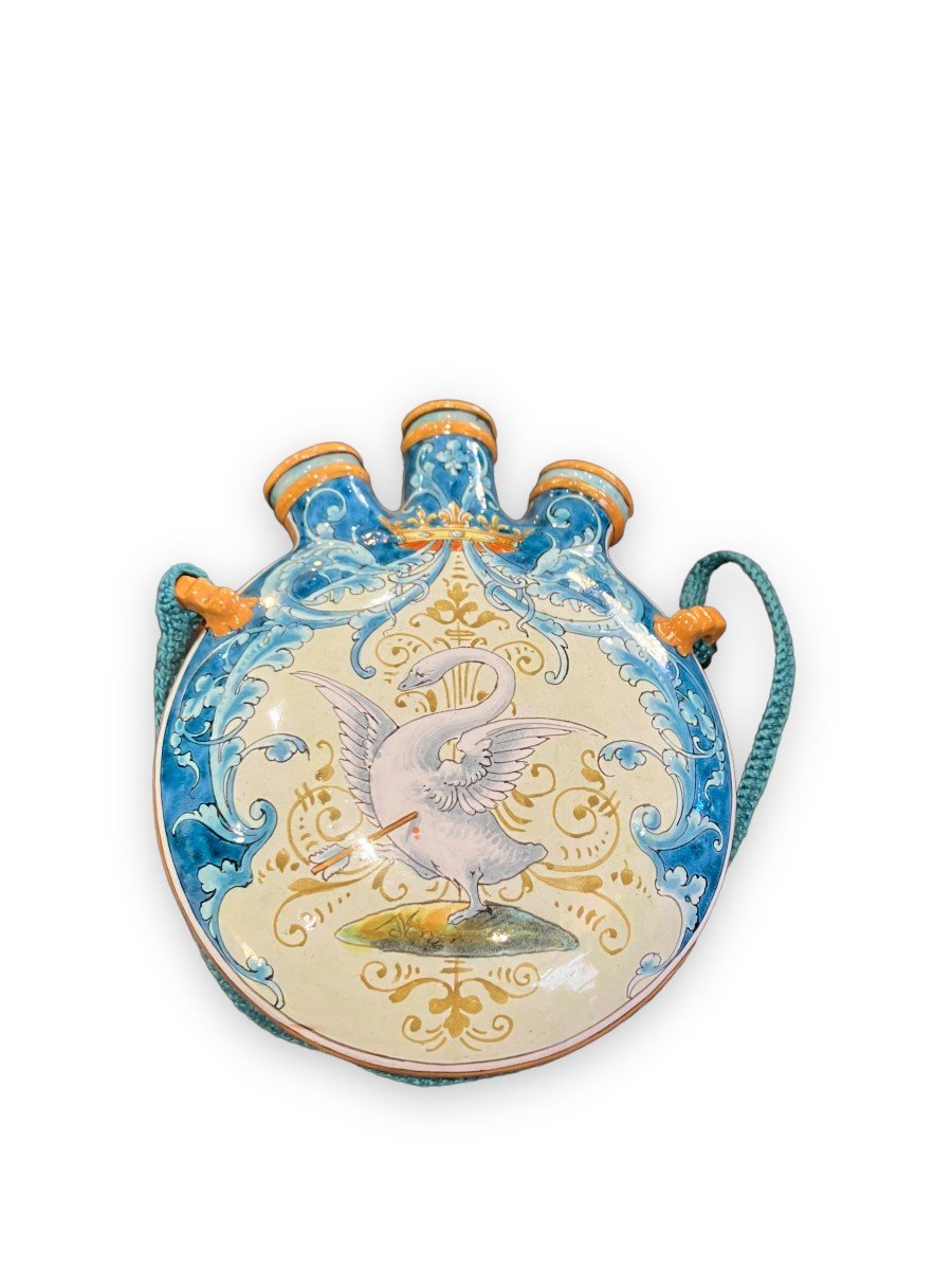 Earthenware Wall Gourd By Ulysse Blois For Balon Establishments Model Au Cygne-photo-5