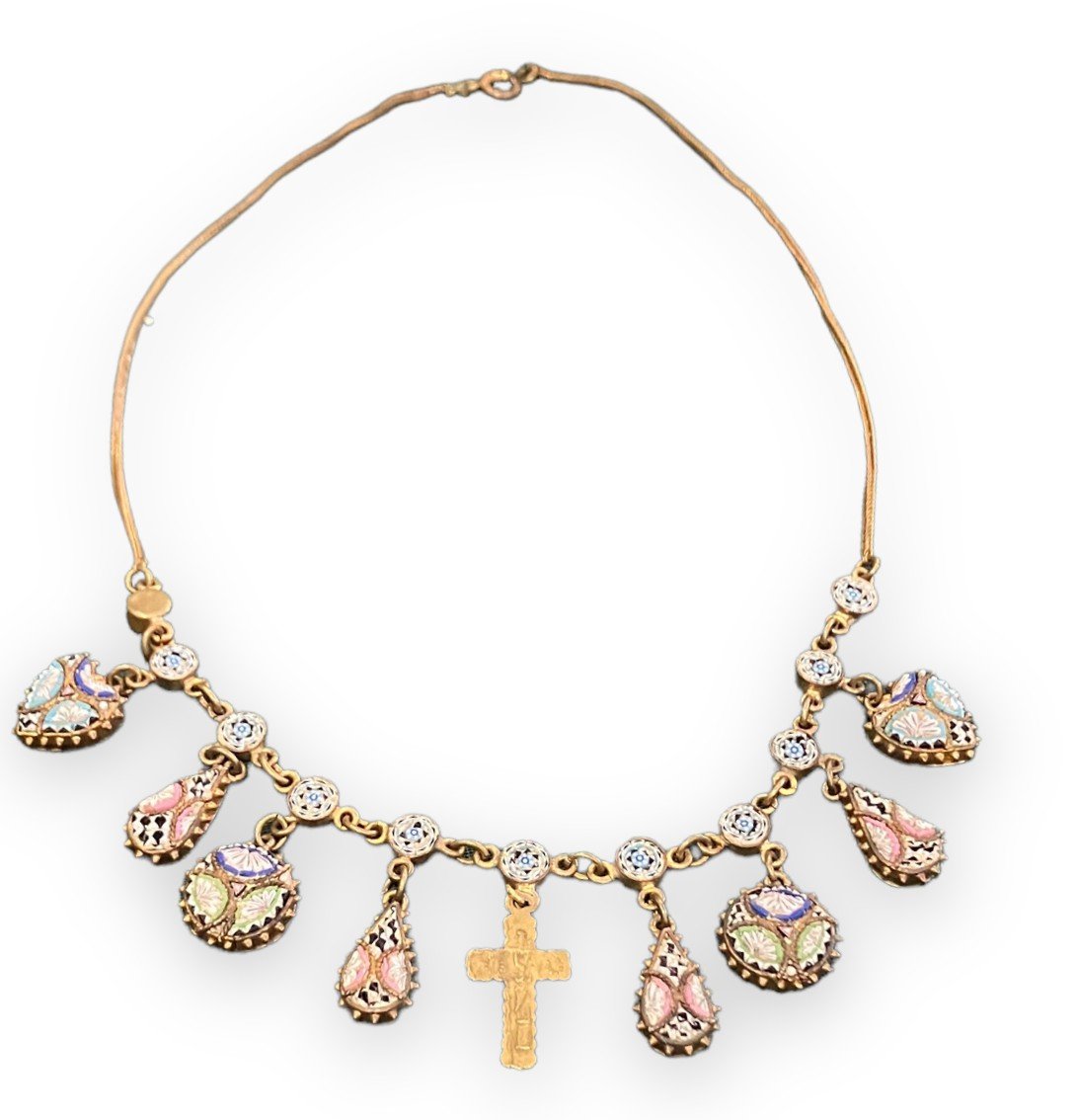 Collier Ras De Cou En Micromosaïque