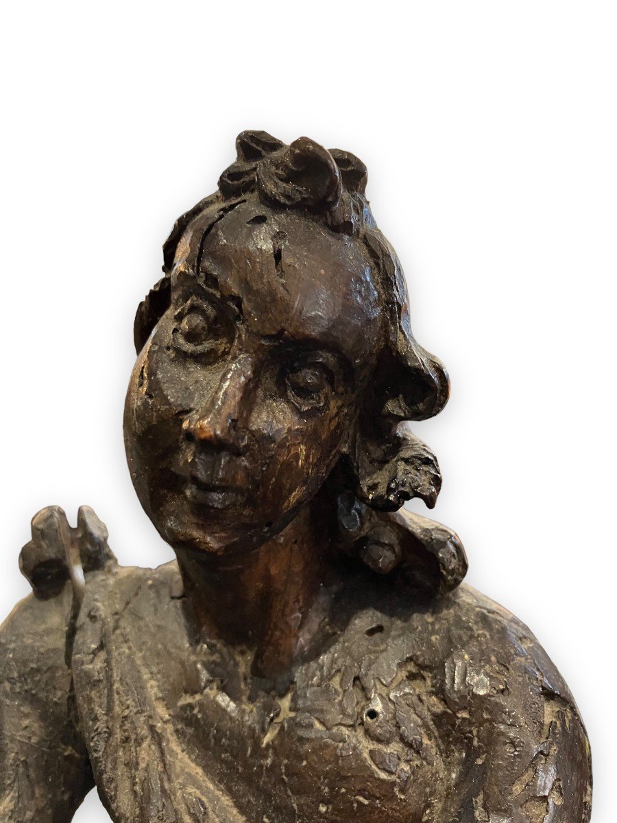 Important Subject To The Cornucopia In Carved Wood Haute Epoque-photo-6