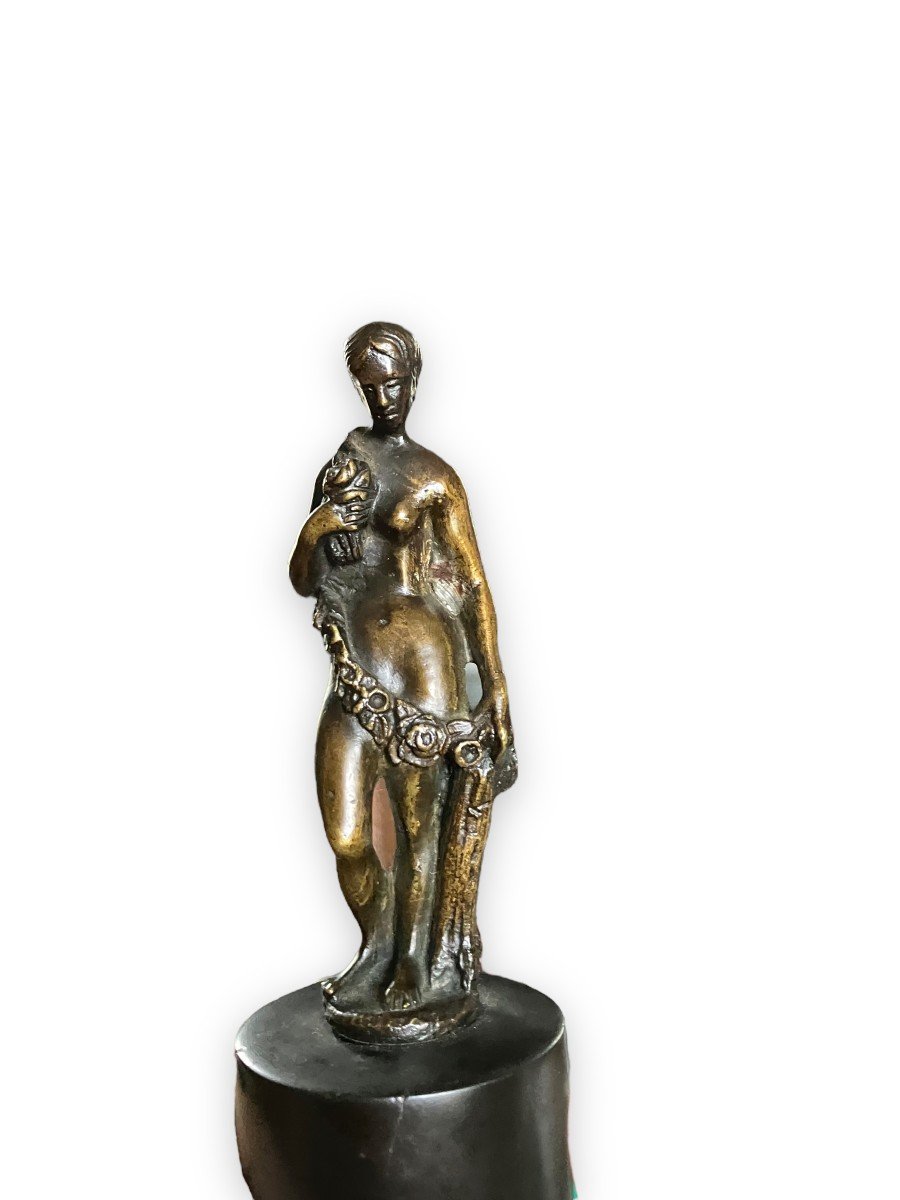 Bronze XIXth Allegory Of Nature Venus With Flowers-photo-1