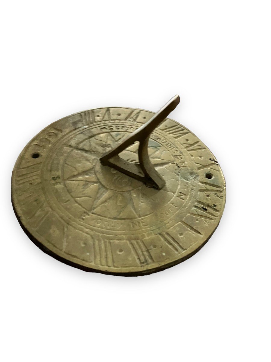 Cadran Solaire En Bronze Motif Soleil-photo-4