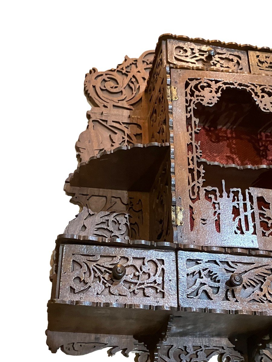 Armoire étagère à Pharmacie Asiatique En Bois Exotique-photo-3