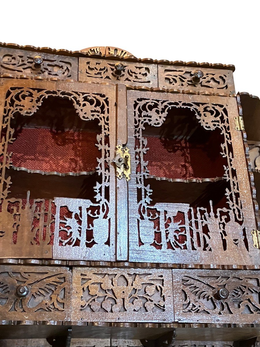 Armoire étagère à Pharmacie Asiatique En Bois Exotique-photo-1