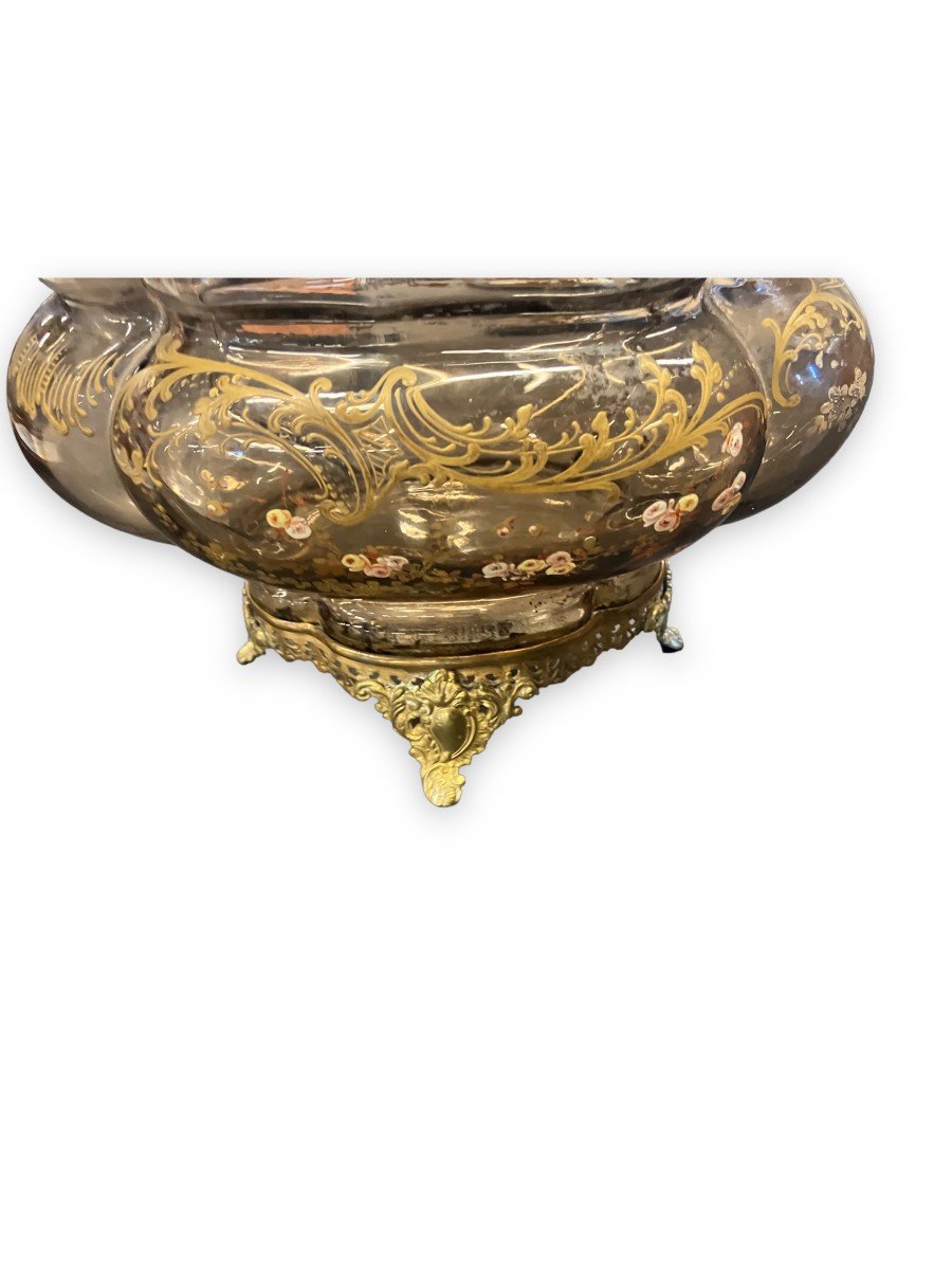 Art Nouveau Planter In Enameled Glass In The Style Of Legras-photo-7