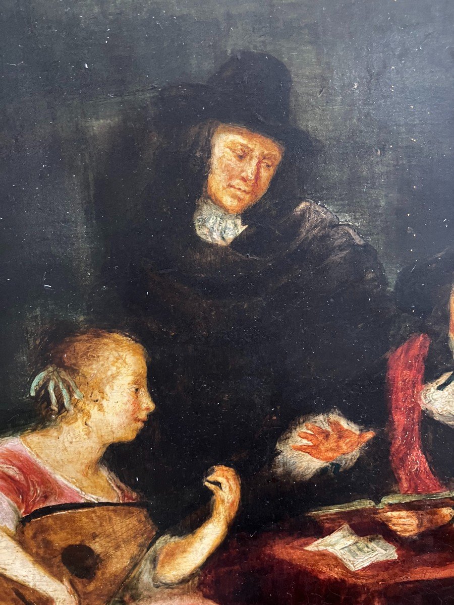 La Leçon De Musique Huile Sur Cuivre XIXeme-photo-3