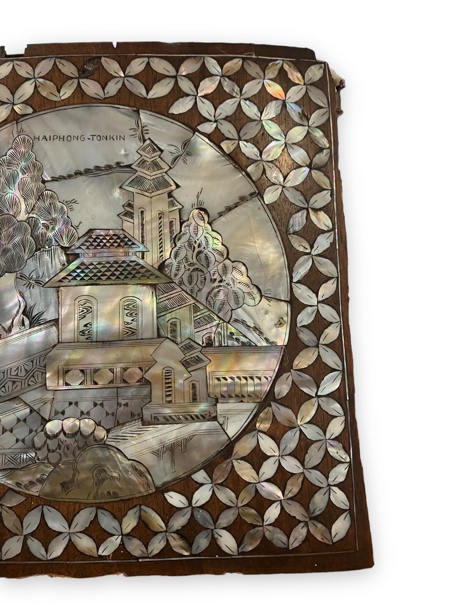 Mother Of Pearl And Rosewood Plaque Indochina Late Nineteenth Early Twentieth-photo-5