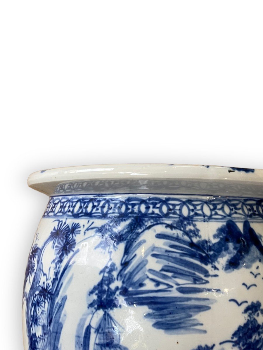 Vietnamese Cache Pot In White And Blue Porcelain-photo-6