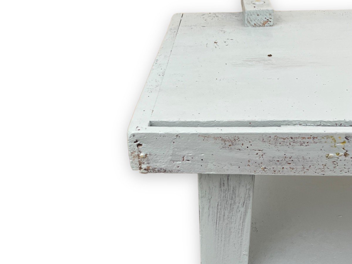 Light Blue Painted Wooden Workbench-photo-6