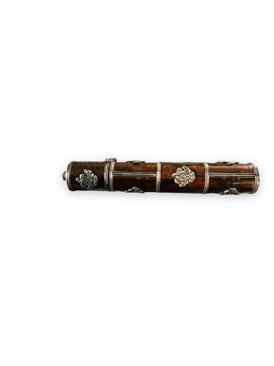 Copper Tibetan Incense Holder And Rollers-photo-2