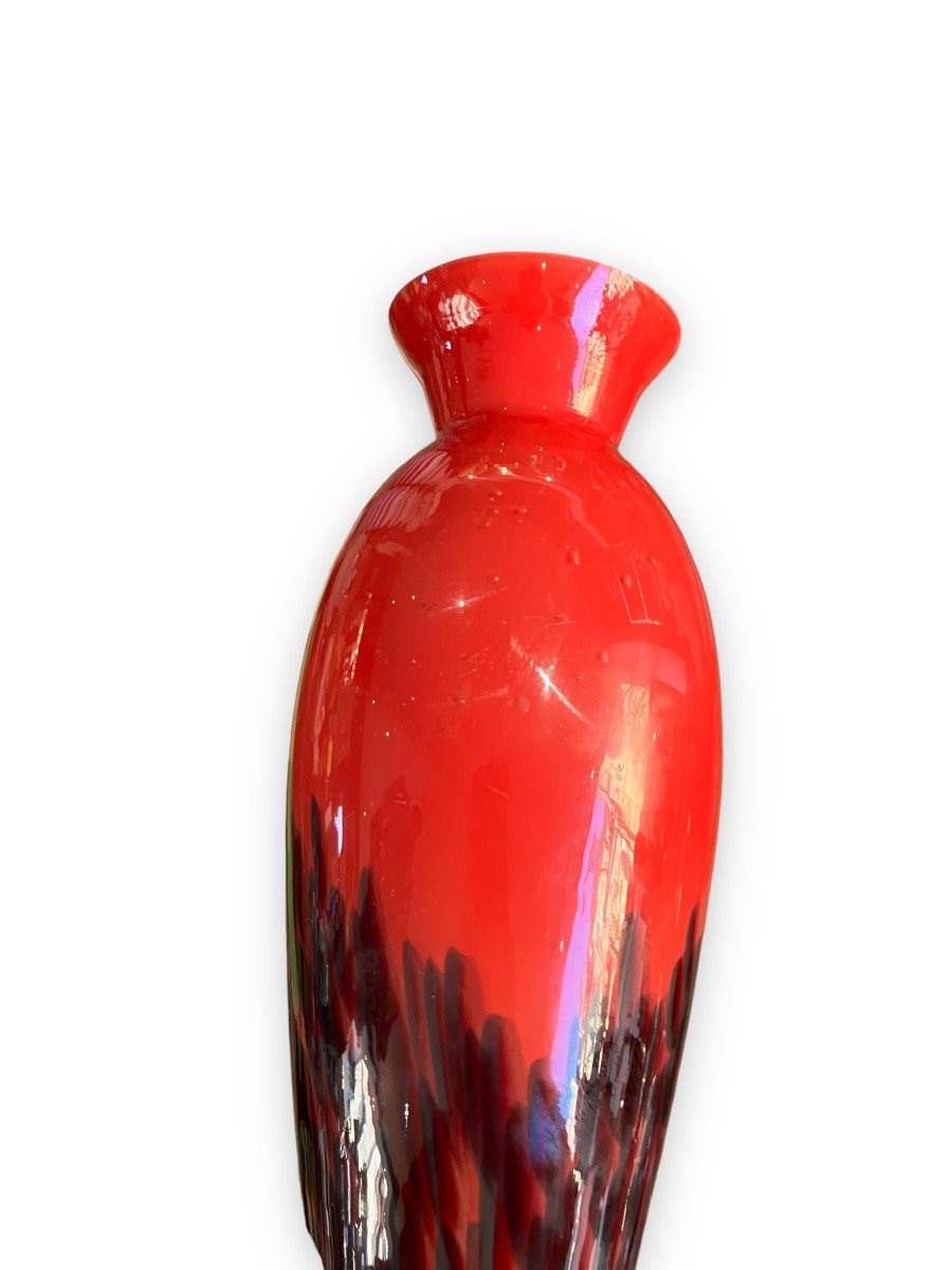 Red Glass Vase In The Taste Of Schneider-photo-4