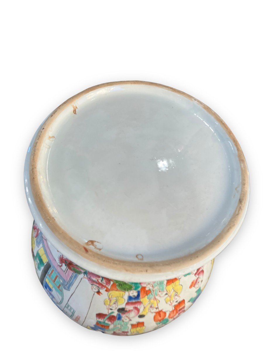 Grande Potiche Couverte Chinoise Polychrome-photo-8