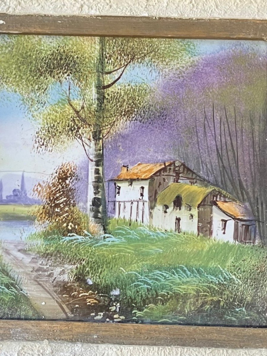 Porcelain Painting Country Scene Creil Montreau-photo-3