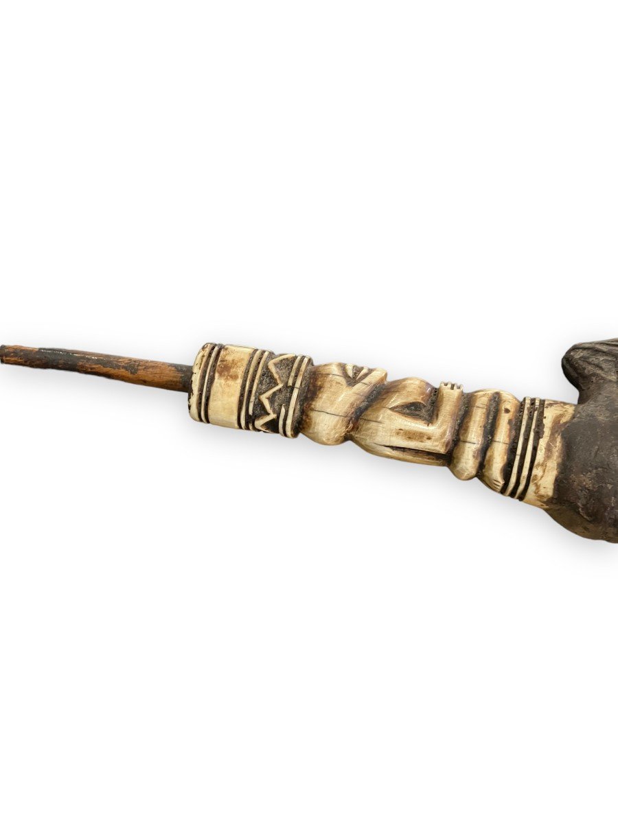 Ceremonial Or Dignitary Elephant Pipe Africa Bamoun People-photo-3