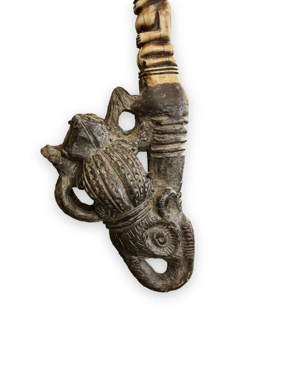 Ceremonial Or Dignitary Elephant Pipe Africa Bamoun People-photo-4