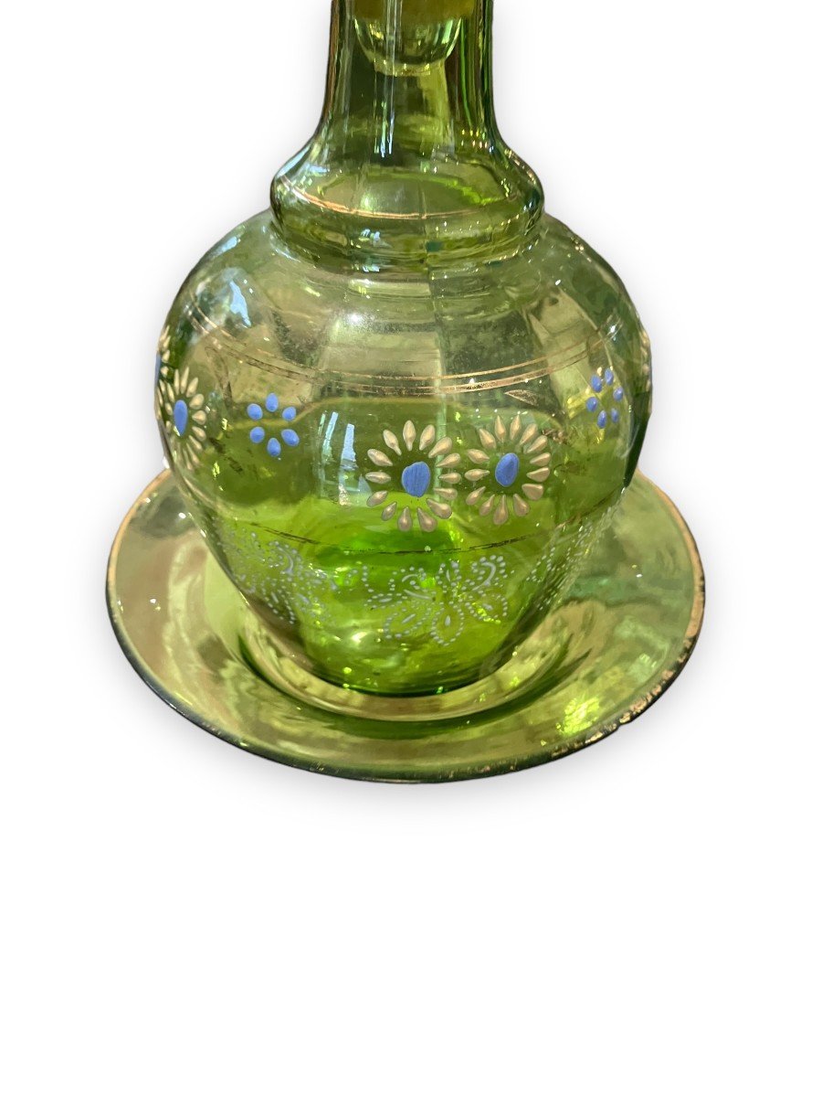 Enamel Tinted Glass Bottle And Its Cup-photo-3