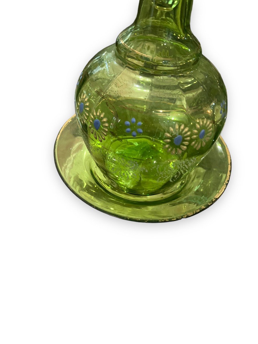 Enamel Tinted Glass Bottle And Its Cup-photo-1