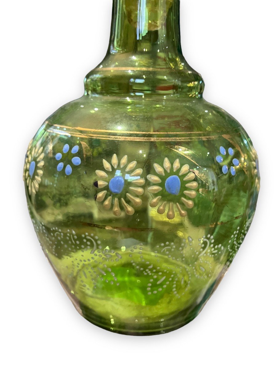 Enamel Tinted Glass Bottle And Its Cup-photo-3