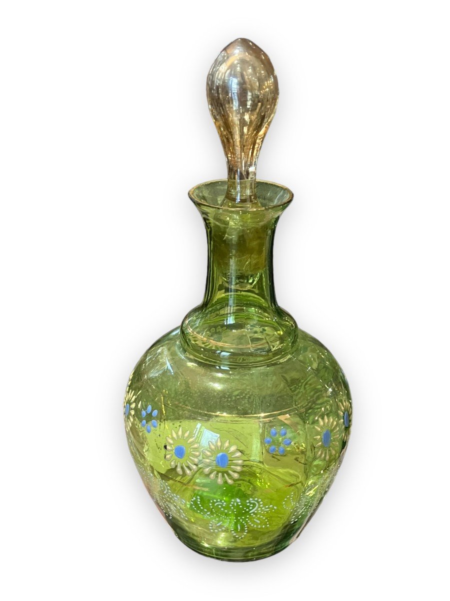 Enamel Tinted Glass Bottle And Its Cup-photo-4