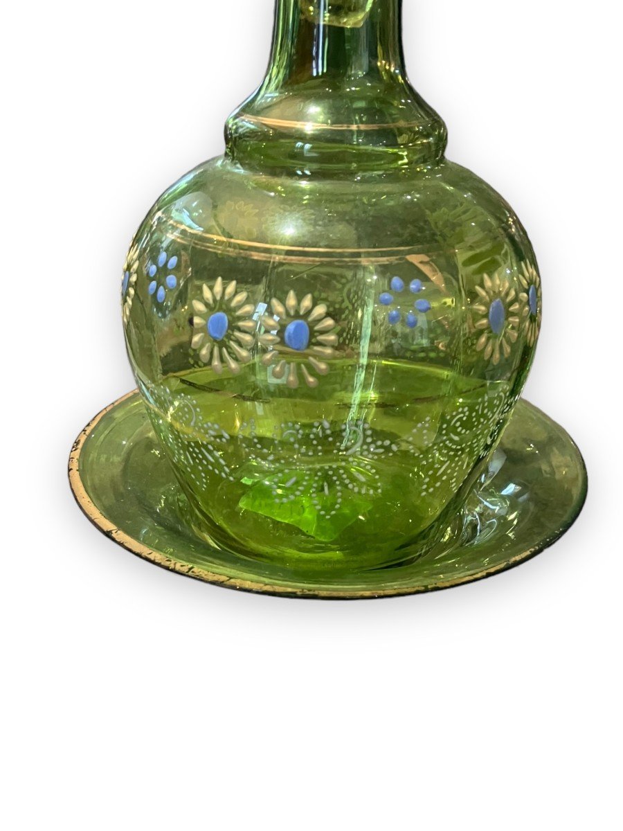 Enamel Tinted Glass Bottle And Its Cup-photo-5