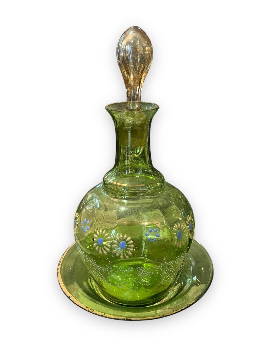 Enamel Tinted Glass Bottle And Its Cup
