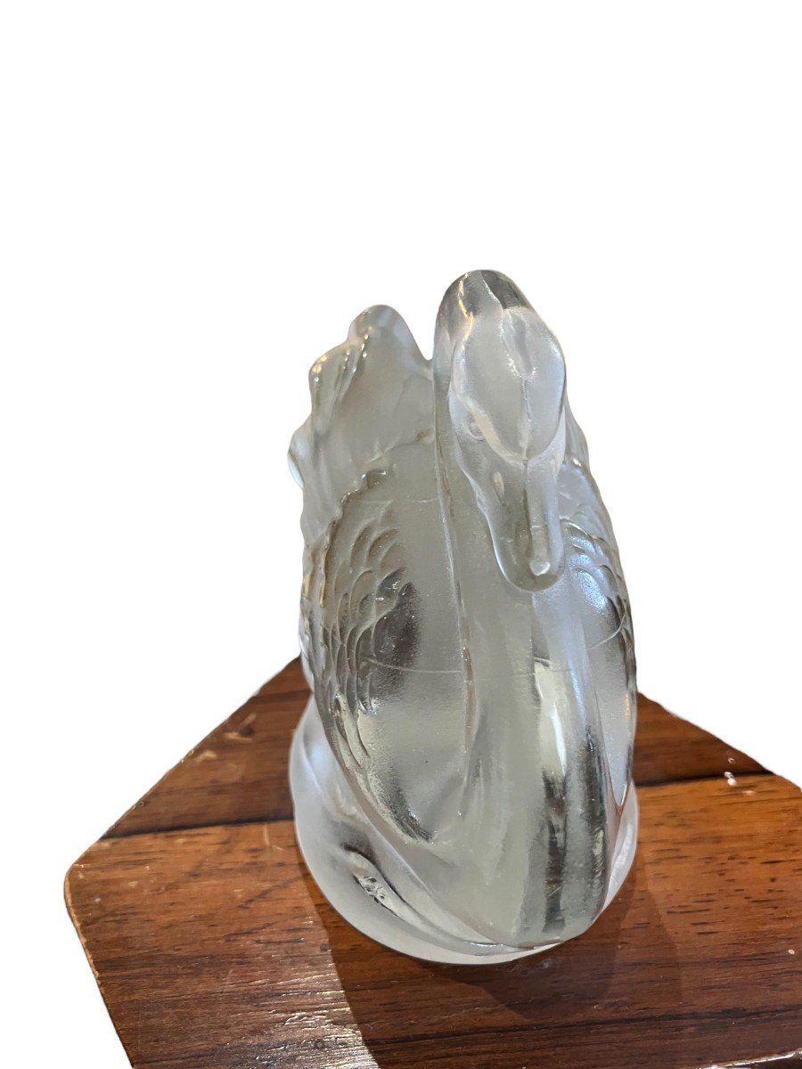 Cygne Art Deco En Verre Moulé Par Louis Prodhon Paris-photo-3